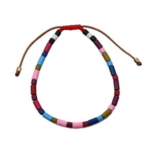China Mixed Color Tila Tile Bracelets , Enamel String Beaded Bracelets supplier
