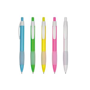 Durable smooth writing retractable ball pen with soft grip , promotional plastic pen , new ball pen