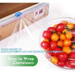 China 100% Compostable Kitchen Cling Wrap Biodegradable Corn PLA Food Film Roll With Slide Cutter supplier