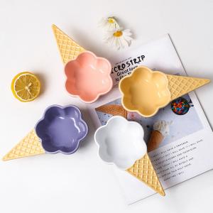 Creative Ceramic Dessert Bowls Ice Cream Shape For Snacks Breakfast