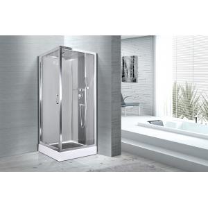 China Square 900 X 900 Bathroom Shower Cabins White ABS Tray Chrome Profiles supplier