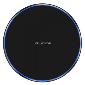 15W 10W Qi Wireless Charger Pad 100mm LED Light Fast Charging Wireless Charger
