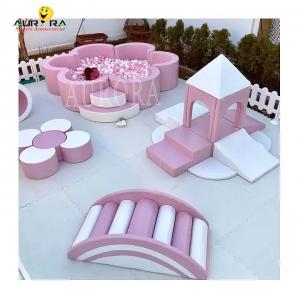 China Soft Play Set Playground Pastel Climb And Play Soft Blocks Pink White Flower Mini supplier