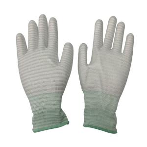 Cleanroom Polyester Carbon Fiber ESD Anti Static PU Coated Gloves Industrial