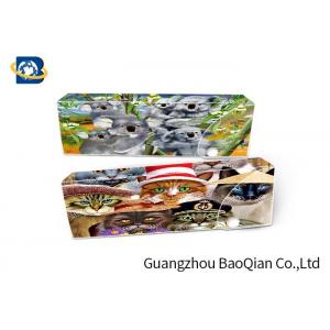 China Cartoon Animal 3D Stationery Flip Effect For School , 3D Pencil Case supplier