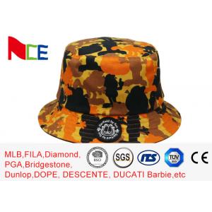 China FUN printing embroidery yellow camouflage adult fisher man bucket hat wholesale