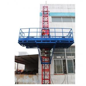China Custom Red Single Lifting Mast Climbing Work Platform For Building Cleaning Maintenance supplier