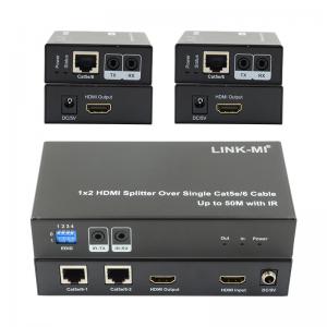 1X2 50M 4K HDMI Splitter Over Cat5e/6 Cable Support 3D IR Cascading For 4 Layers