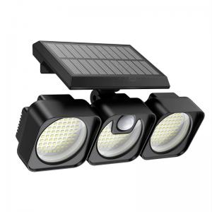 China 218LED 3 Heads 650lm Solar Power LED Lamp 1.3W IP64 Waterproof Wall Light supplier