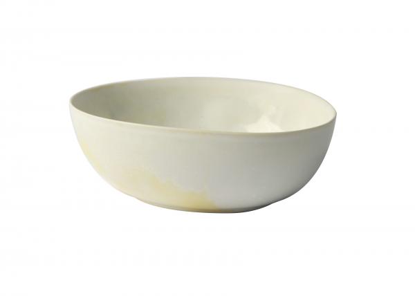 Organic Shape Ceramic Soup Bowls With 6.5" Ivory Reactive Color