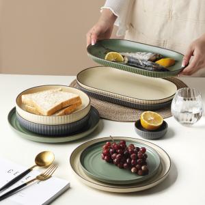 China Wholesale Luxury Porcelain Dinner Set Gold Ceramic Tableware Stoneware Plates Sets Dinnerware Set