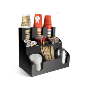 3 Floor 9 Compartment Paper Cup Rack For Straws Paper Towel Milk Ball Chopsticks Storage