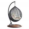 Outdoor Patio PE Rattan Swing Chair With Metal Frame Cheap Egg shaped Hanging
