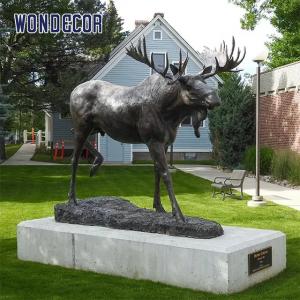 Large animal wild decoration garden home artwork brass moose sculpture