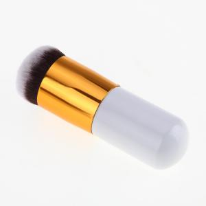 White Powder Foundation Brush With Silver And Gold Pipe  Nylon Hair Chubby