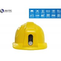 China Customized High Voltage Black Hard Hat With Wireless HD Camera Lamp on sale