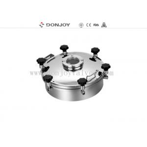China 400mm Weled Pressure Food Tank Manhole Cover With Flange Sight Glass supplier