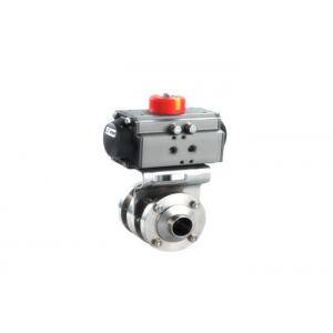China Weld Connection End Sanitary Control Valves AISI 316L  Double Acting Pneumatic Actuator Butterfly Valve supplier