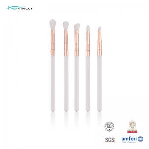 5pcs Plastic Makeup Brushes White Plastic Handle Vegan Fiber Eye Makeup Brush Set