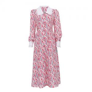 OEM maufactory  Print Long Skirt Doll Collars Polyester European American Long Sleeved