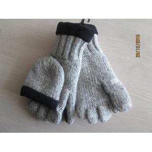 Half fingers with covers acrylic&wool  gloves with Thinsulate linging, white for MENS'  outside and winter