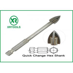 China Hex Shank Metric Masonry Drill Bits Cross Carbide Tip For Glass / Ceramic Tile supplier