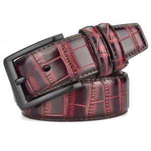 Flat Neutral Pu Leather Belts 110cm Zinc Alloy Belt Buckle Men