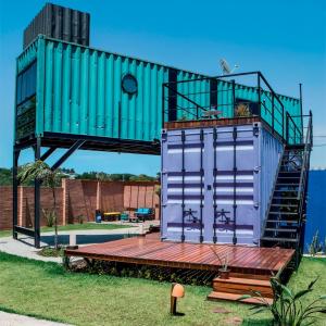 China Exhibition Center Prefab Shipping Container Homes / Prefab Storage Container Homes With Yards supplier