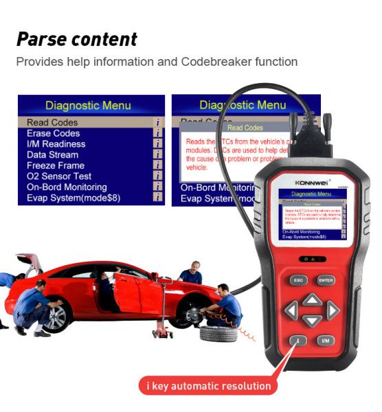 Konnwei KW860 Car Obd2 Scanner Code Reader with DTC explaination