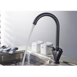 China Dual Handle Waterfall Black Kitchen Faucets , Deck Mount Kitchen Faucet ROVATE supplier