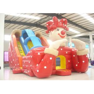 Big clown cartoon inflatable slide - inflatable long slide with arch
