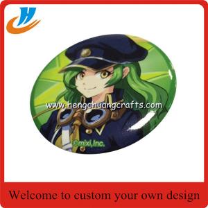 Beautiful girl logo design tin lapel pin badge,Offset Printing badge cheap wholesale