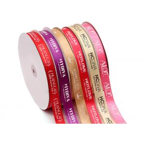 Satin Custom Printed Ribbon 100% Polyester Material Multi - Color For Packaging Gift