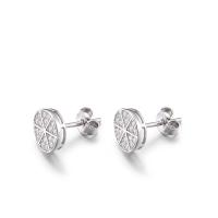 China 1.58g 925 Silver CZ Earrings Anti-Allergic Round Sparkle Stud Earrings on sale