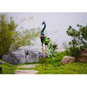 Sturdy Yard Metal Peacock Decor Garden Statue For Outdoor Bird Lawn