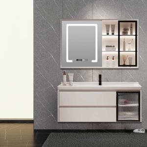 Ceramic Basins Wall Hung Bathroom Vanity Water Resistant With Mirror