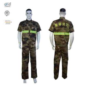 China Forest Camouflage 450gsm FR Fire Fighting Shirt Suits With Embroidered Logo supplier