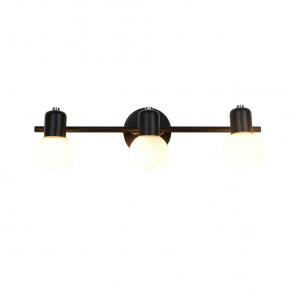 ECOBRT Bathroom Vanity Lights,Black Finish 3-Light and Glass lampshade Adjustable arm,E14 Bulb …