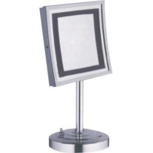 Cosmetic Bathroom Magnifying Mirrors Chrome Square LED Desktop
