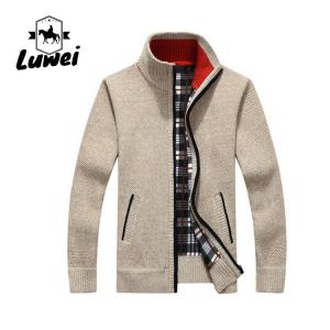 China Full Zip Male Cardigan Clothing Zip Up Thicken Utility Knit Large Size Men Men's Sweaters Jackets with Pocket supplier