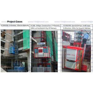 Customized 1000kg Construction Hoist Elevator SC100 50-200m Mast Section Height