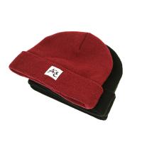 China Custom Embroidery Leather Patch Knit Beanie Hats 100% Acrylic Common Fabric on sale