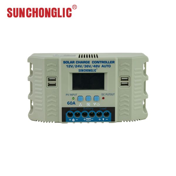 12v / 24v /36v / 48v 60a Mppt Solar Charger Controllers High Efficiency With Timer Switch