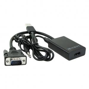 VGA Male To HDMI 1080P HD + Audio TV HDTV Video Converter Adapter with Cable