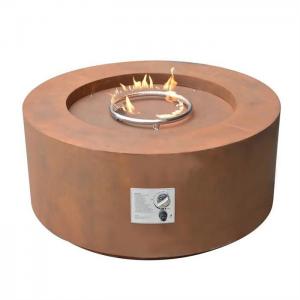China 95cm Portable Freestanding Gas Propane Corten Steel Round Fire Pit Table supplier