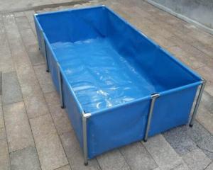 China Fireproof 4000L Tarpaulin Fish Tank With Blue Fish Pond Liner Environmental PVC Collapsible Fish Tank on sale 
