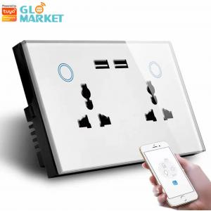 Tuya Smart Home WiFi Switch Wall Double Socket Current Monitoring USB Charger Socket