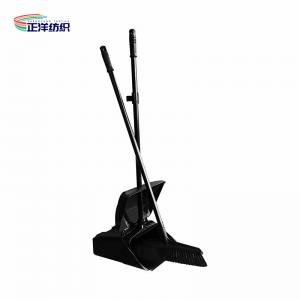 China Restaurant Office Hospital Foldable Windproof Rubber Long Handle Plastic Broom Dust Pan Set supplier