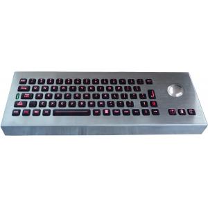 Desktop movable illuminated metal keyboard with integrated trackball IP65