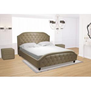 China Euro Platform Bed with Side Rails and Soft Upholstered Exterior, White Finish, King supplier